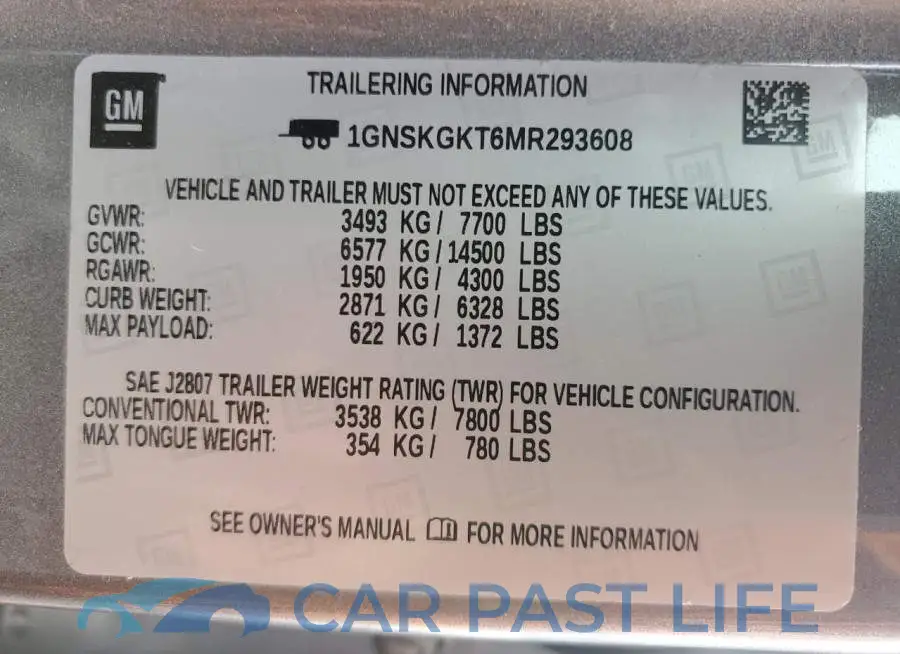 1GNSKGKT6MR293608# 13