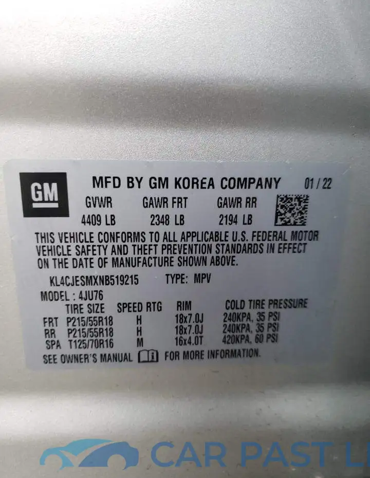 KL4CJESMXNB519215# 13