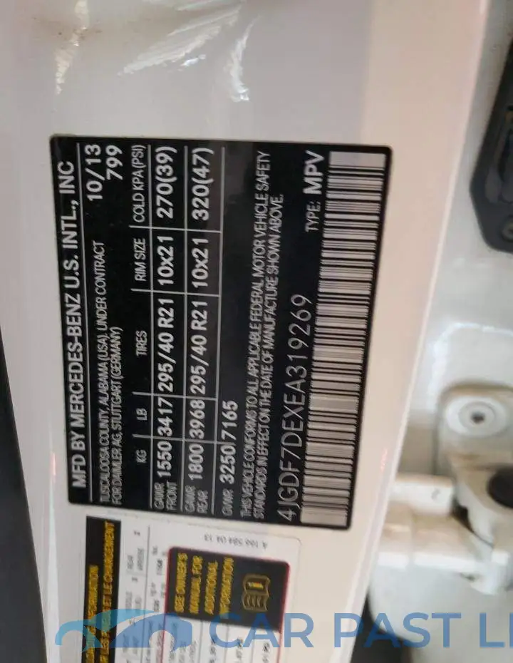 4JGDF7DEXEA319269# 12