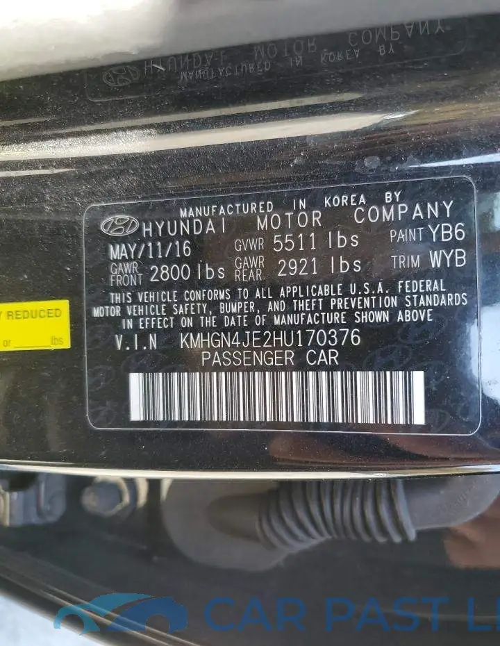 KMHGN4JE2HU170376# 12