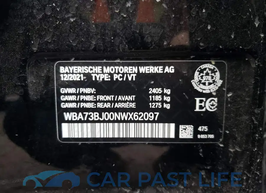WBA73BJ00NWX62097# 12