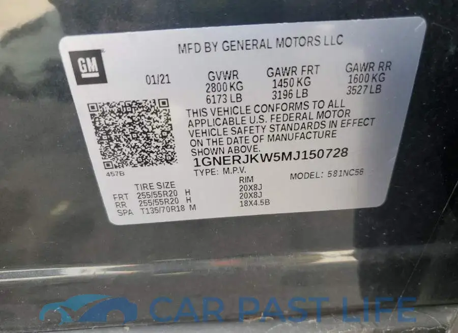 1GNERJKW5MJ150728# 12