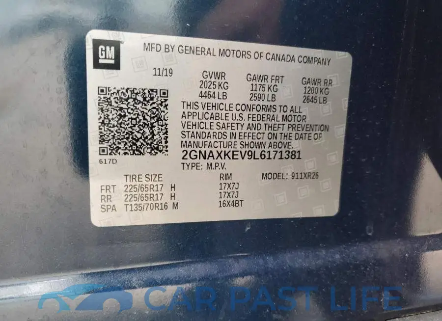 2GNAXKEV9L6171381# 13