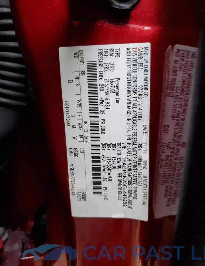 1FADP3K25EL446282# 12
