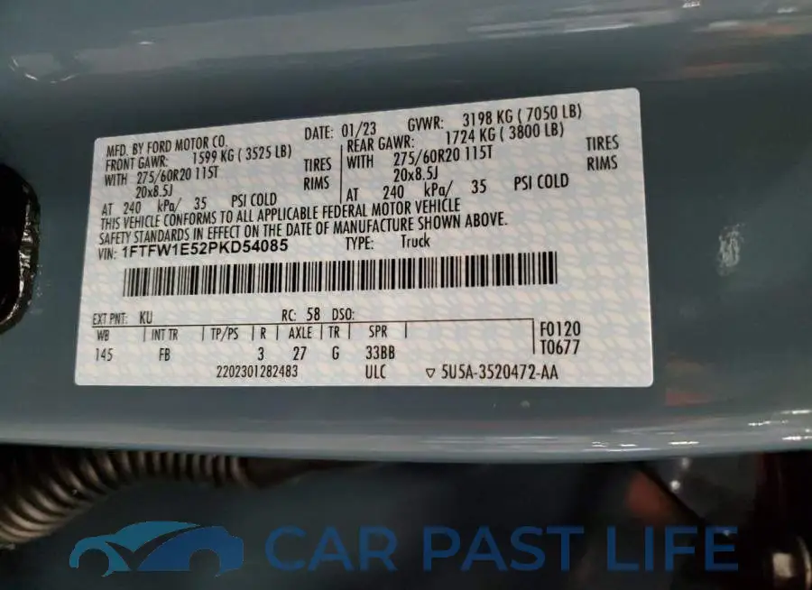 1FTFW1E52PKD54085# 13