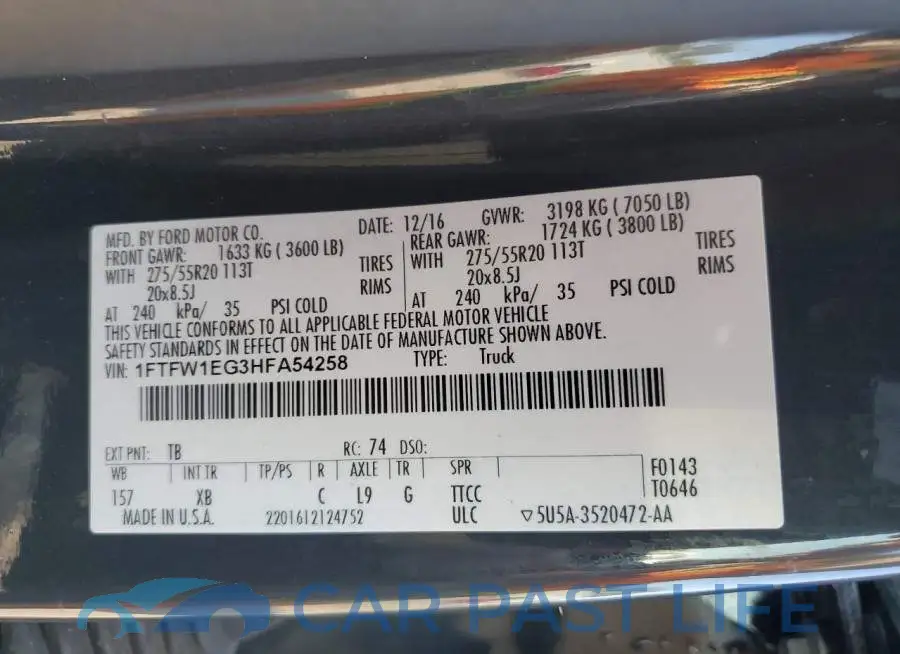1FTFW1EG3HFA54258# 12