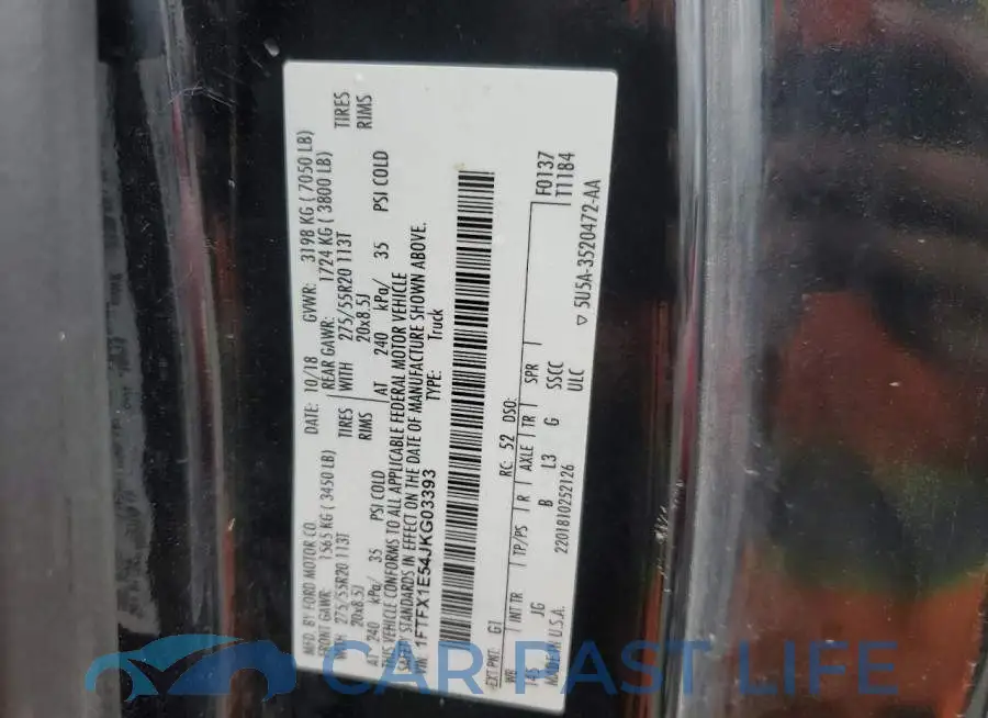 1FTFX1E54JKG03393# 12