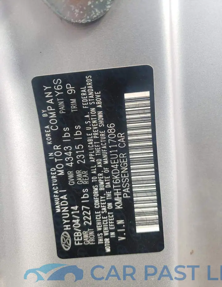 KMHHT6KD4EU117086# 12