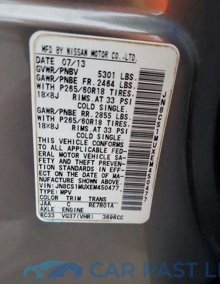 JN8CS1MUXEM450477# 13