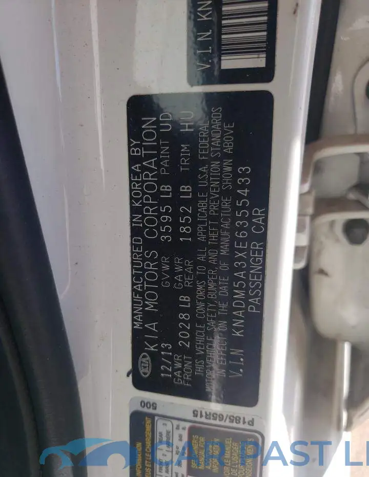 KNADM5A3XE6355433# 12