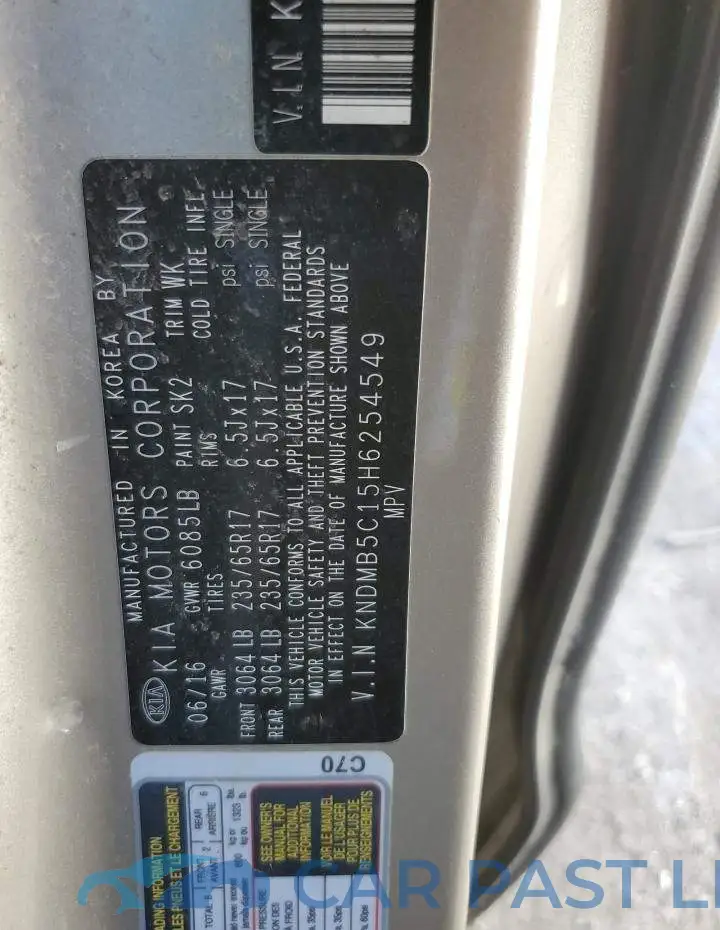 KNDMB5C15H6254549# 13