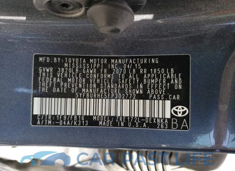 5YFBURHE5FP302772# 12