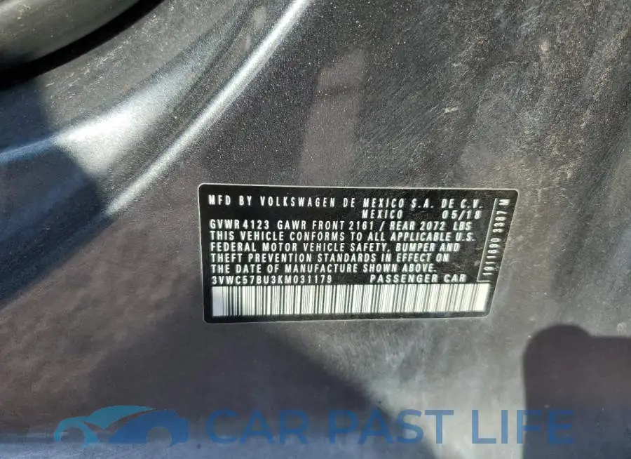 3VWC57BU3KM031179# 12