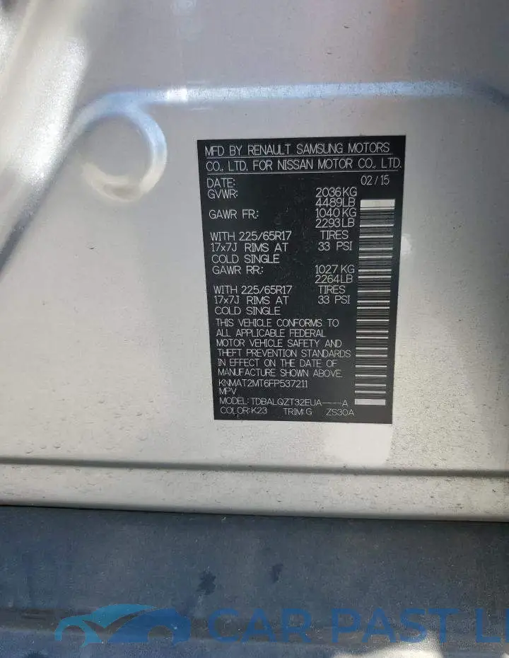 KNMAT2MT6FP537211# 14