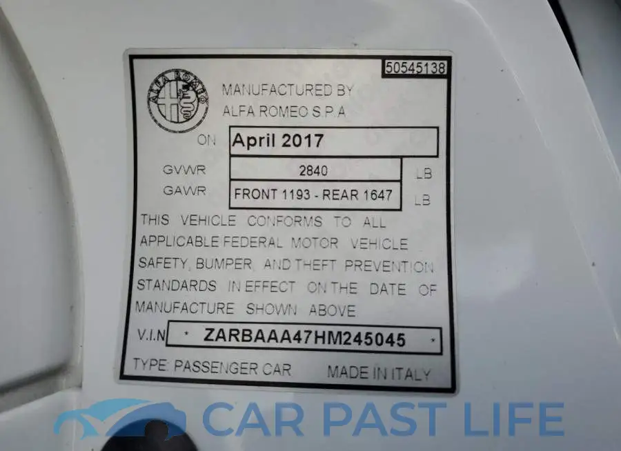 ZARBAAA47HM245045# 13