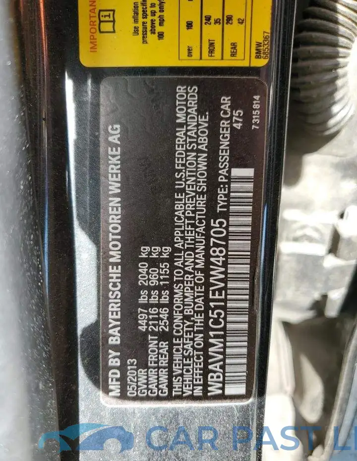 WBAVM1C51EVW48705# 12