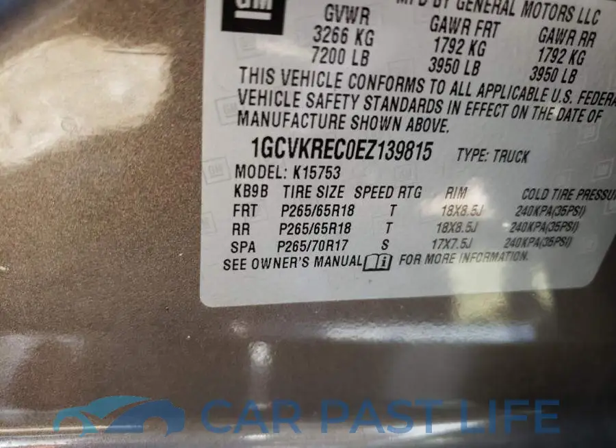 1GCVKREC0EZ139815# 12