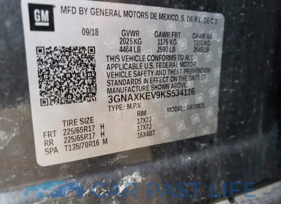 3GNAXKEV9KS534116# 13