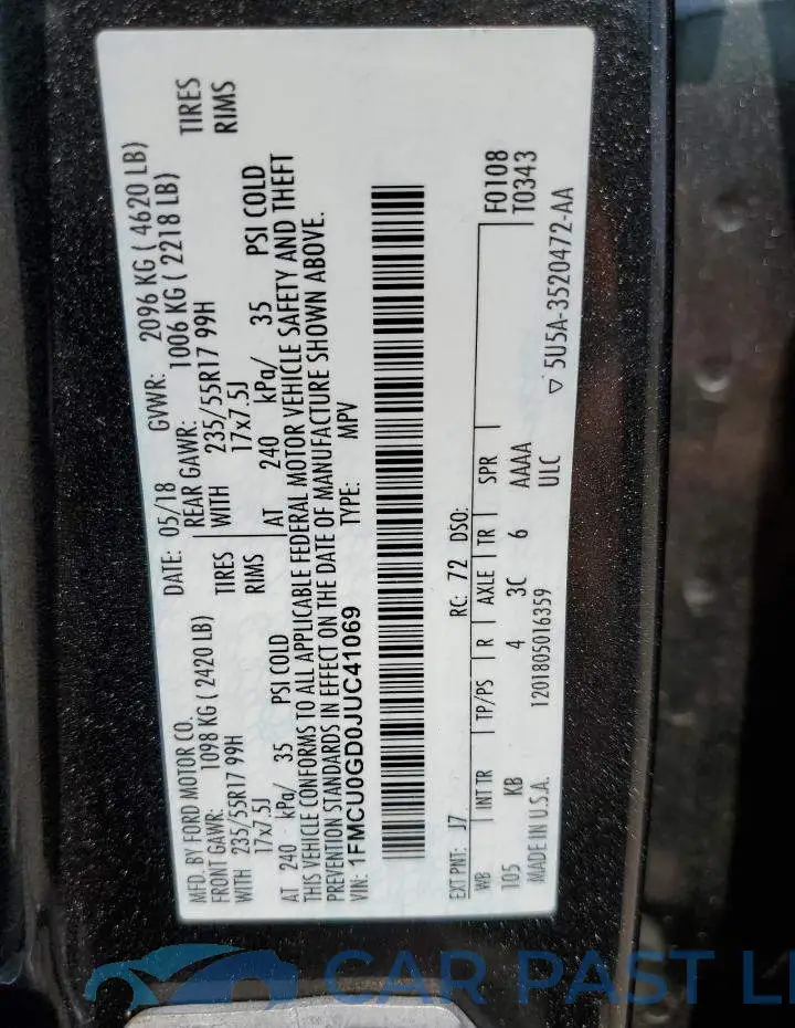 1FMCU0GD0JUC41069# 14