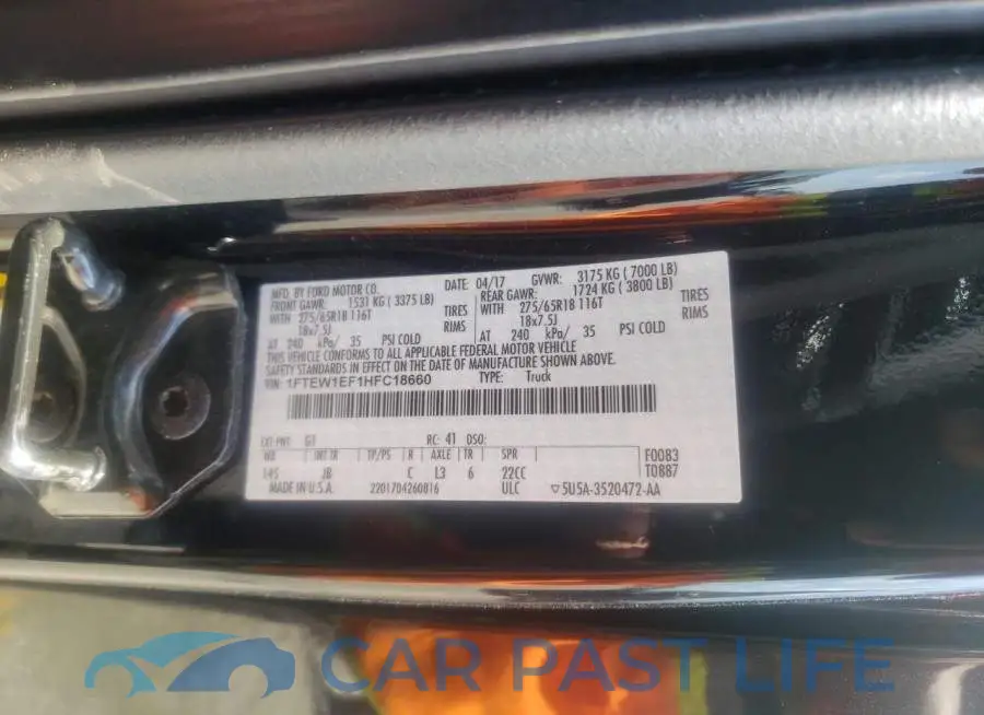 1FTEW1EF1HFC18660# 12