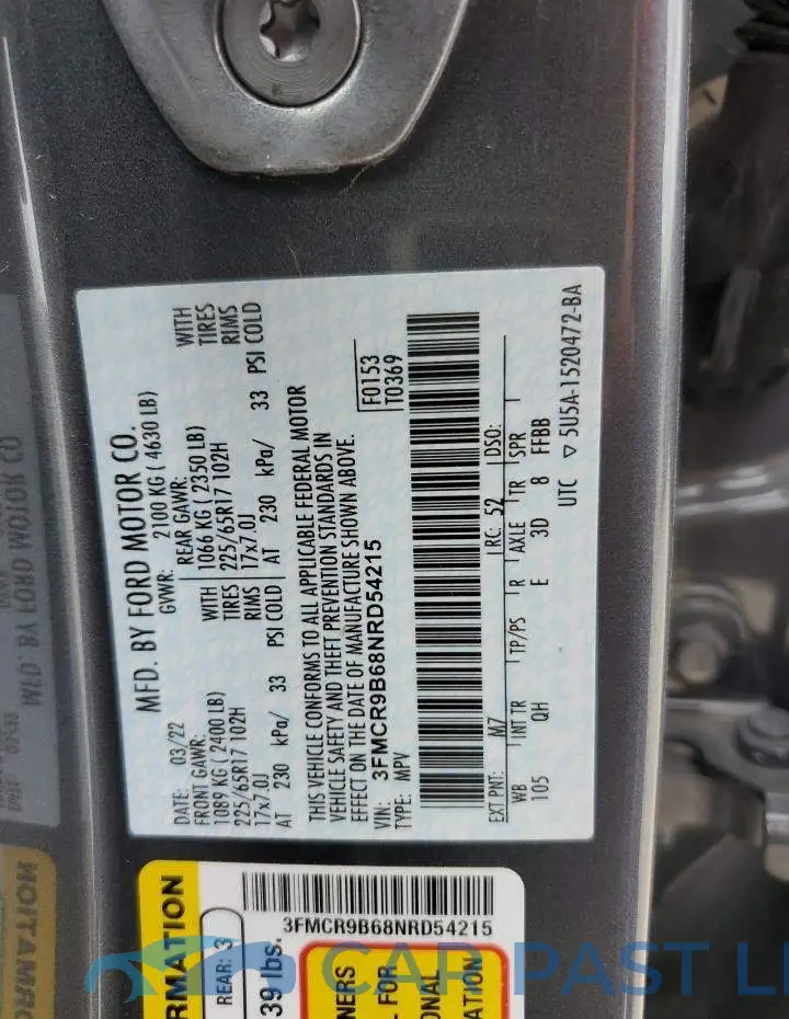 3FMCR9B68NRD54215# 13