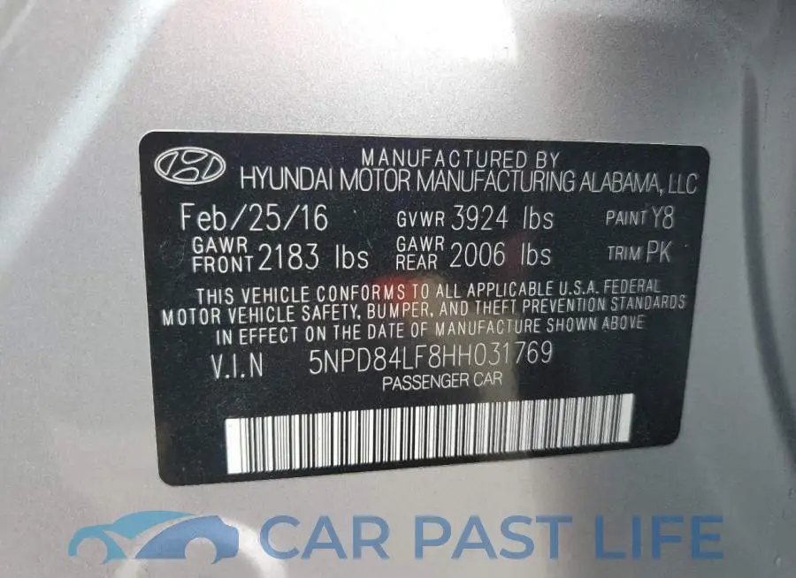 5NPD84LF8HH031769# 12