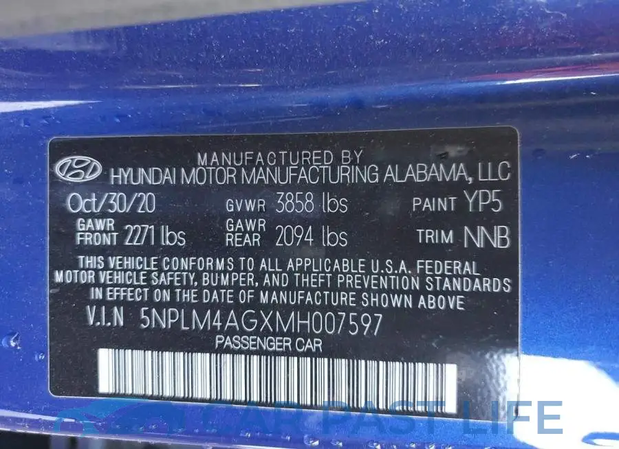 5NPLM4AGXMH007597# 12