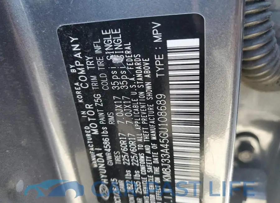 KM8J33A45GU108689# 13