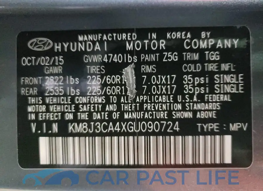 KM8J3CA4XGU090724# 12
