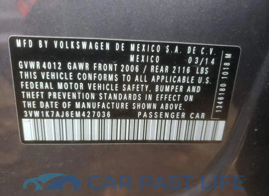 3VW1K7AJ6EM427036# 12