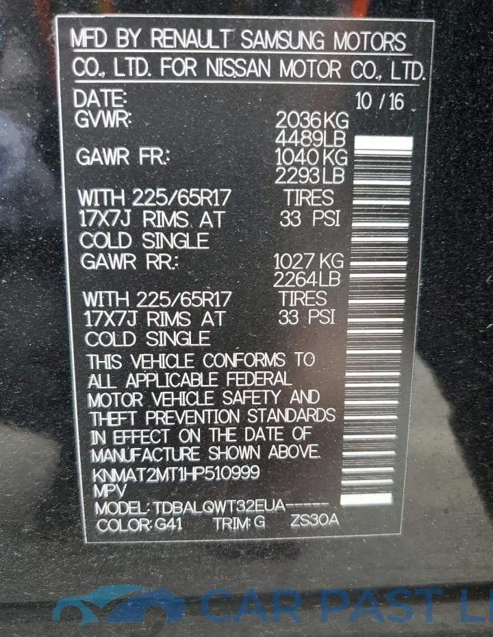 KNMAT2MT1HP510999# 13