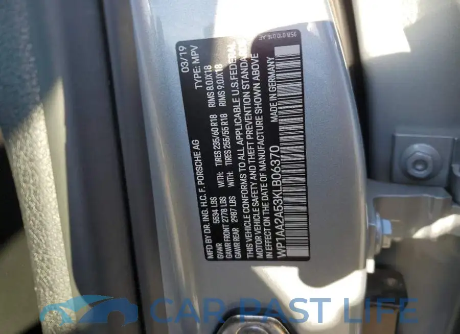 WP1AA2A53KLB06370# 12
