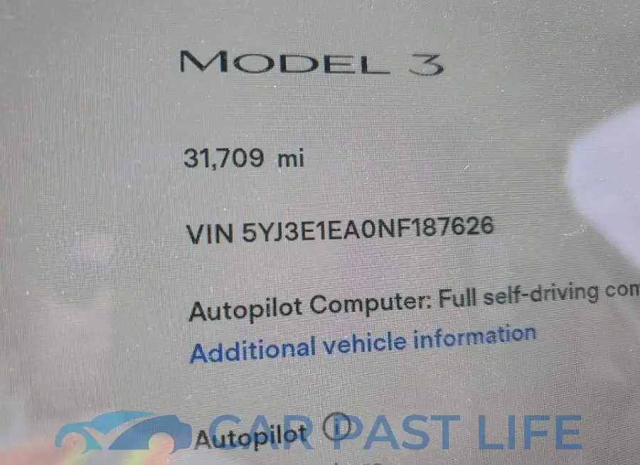 5YJ3E1EA0NF187626# 9