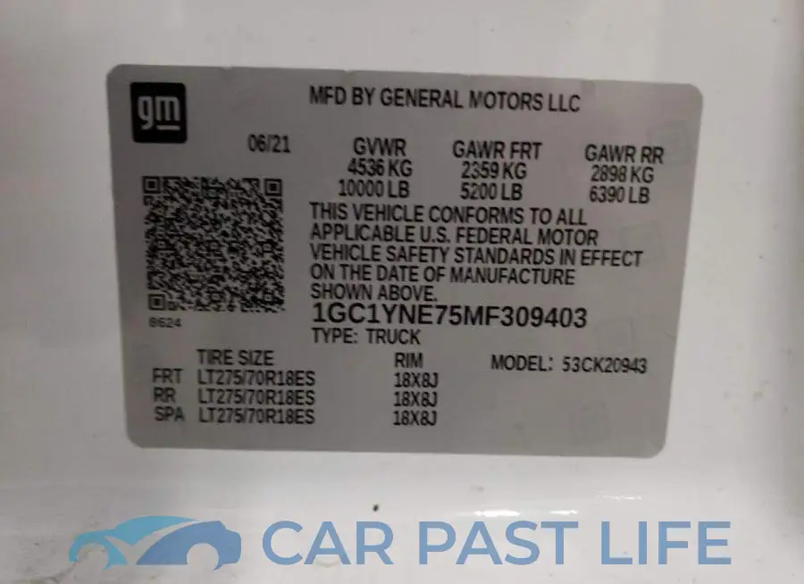 1GC1YNE75MF309403# 12
