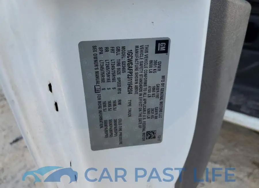 1GCWGAFP2J1194204# 12