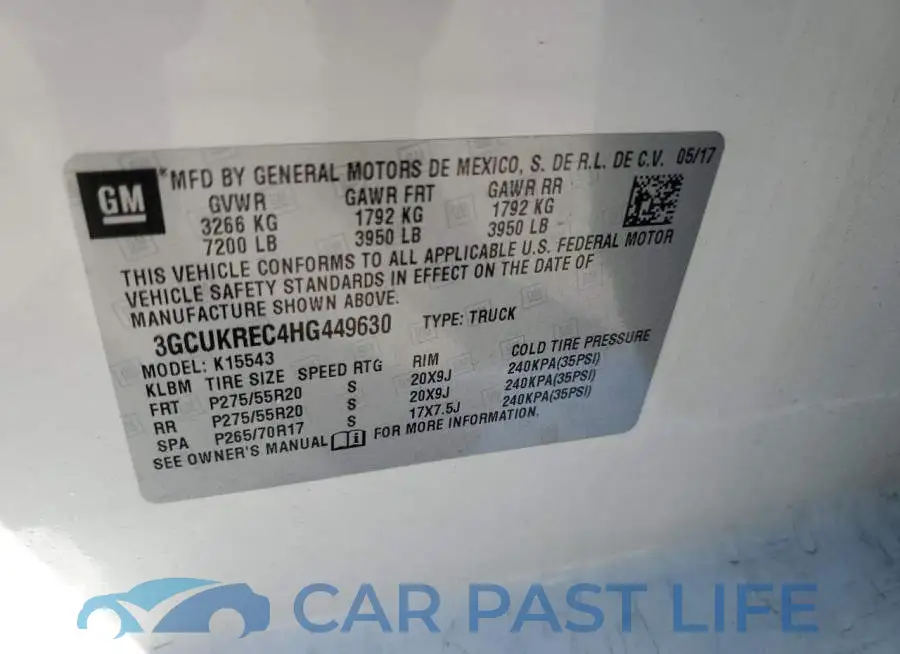 3GCUKREC4HG449630# 12