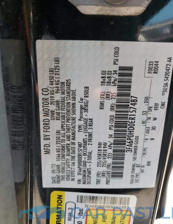 3FA6P0HD0ER157487# 12