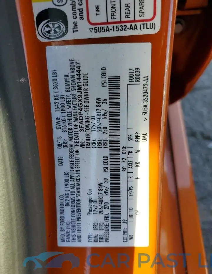 3FADP4GX9JM144447# 12
