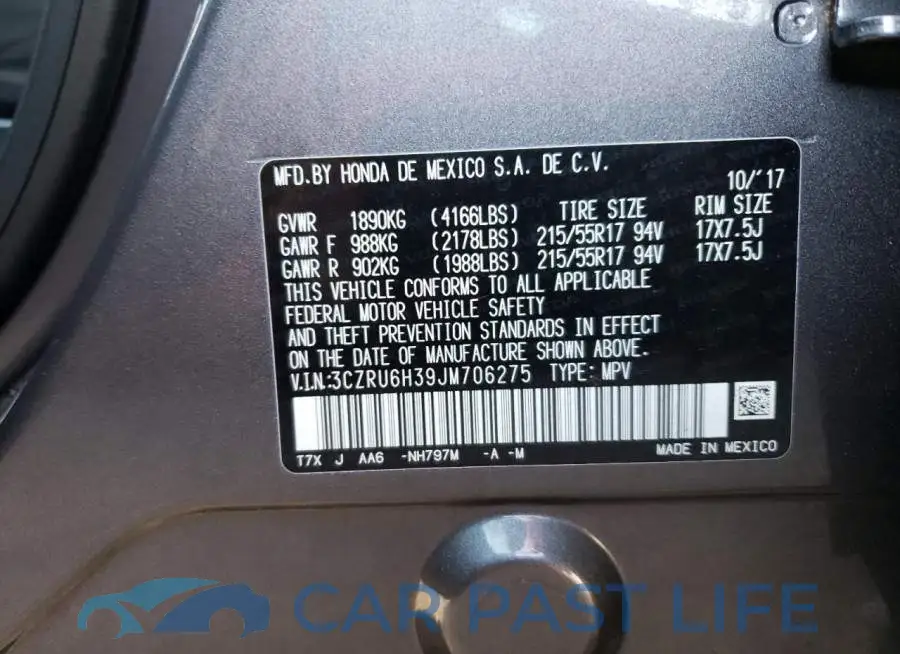 3CZRU6H39JM706275# 14