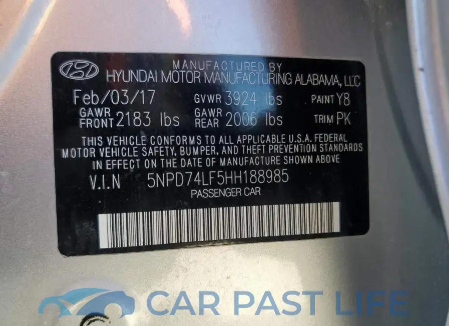 5NPD74LF5HH188985# 12