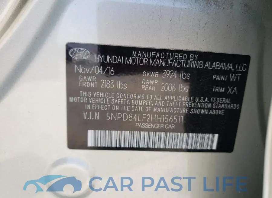 5NPD84LF2HH156511# 12