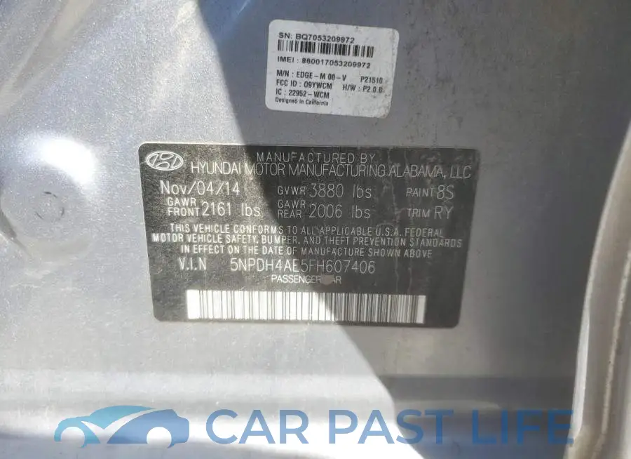 5NPDH4AE5FH607406# 12