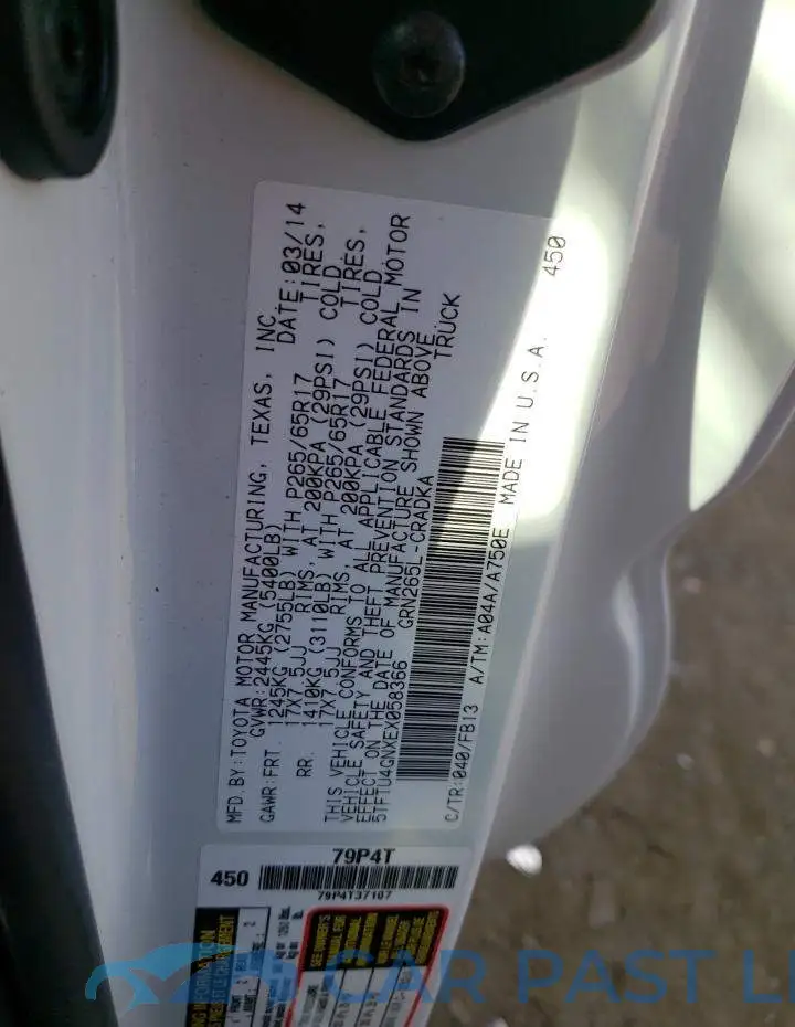 5TFTU4GNXEX058366# 12