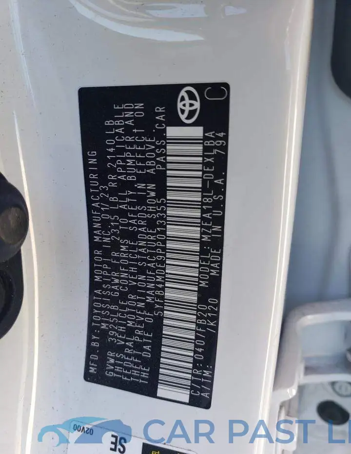 5YFB4MDE9PP013355# 12