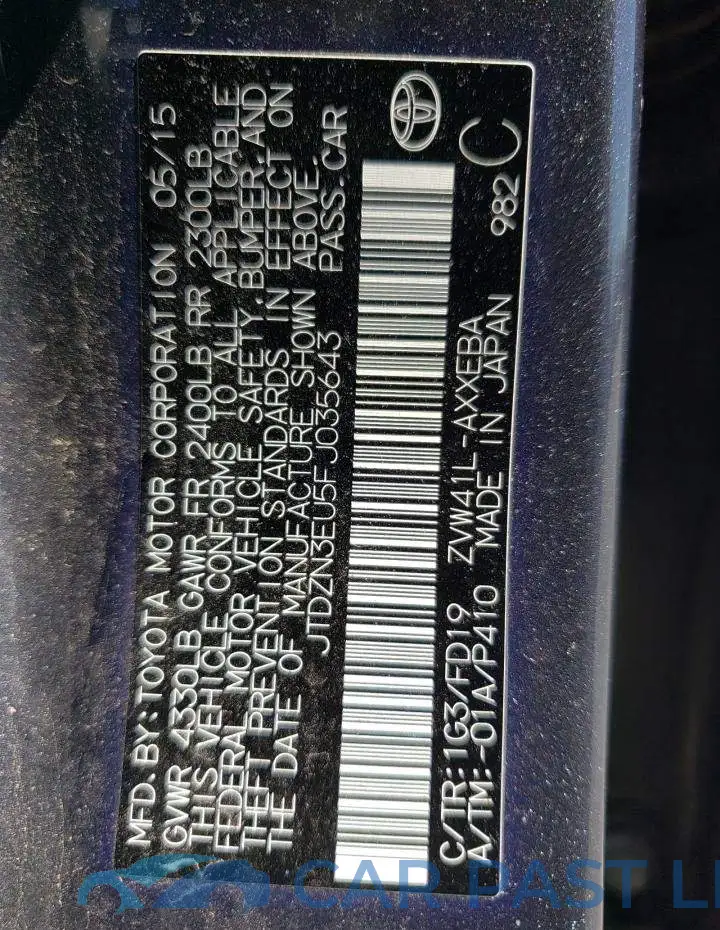 JTDZN3EU5FJ035643# 13
