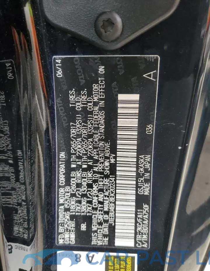 JTEBU4BF8EK202341# 13