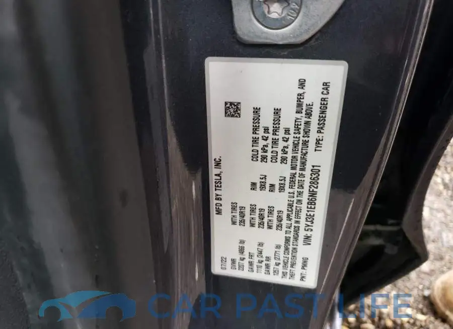5YJ3E1EB6NF286301# 12