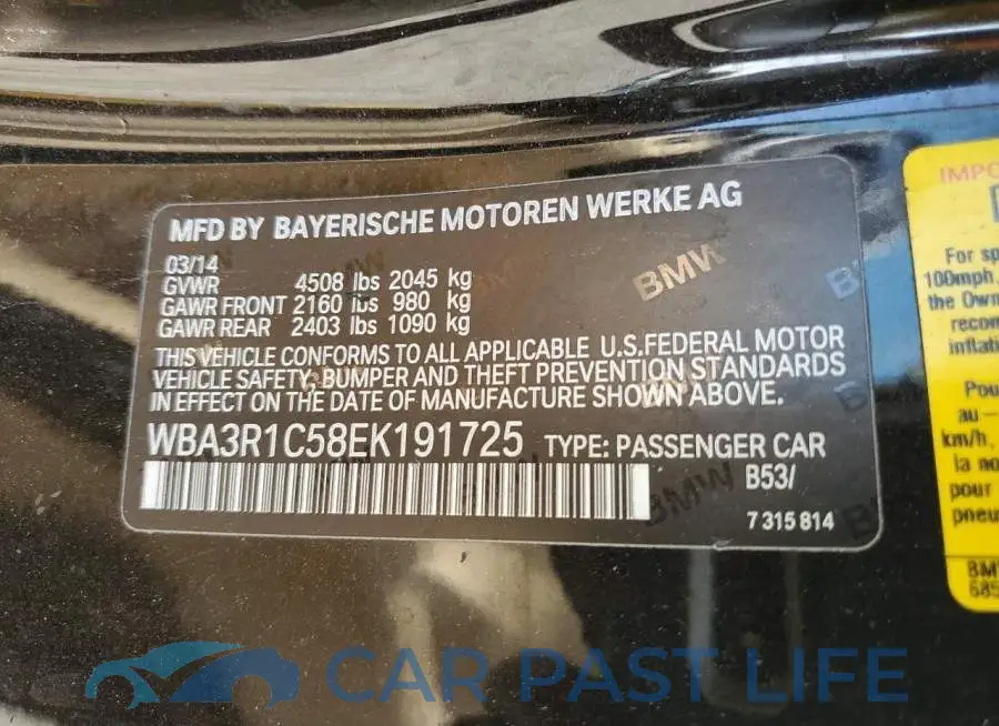 WBA3R1C58EK191725# 12