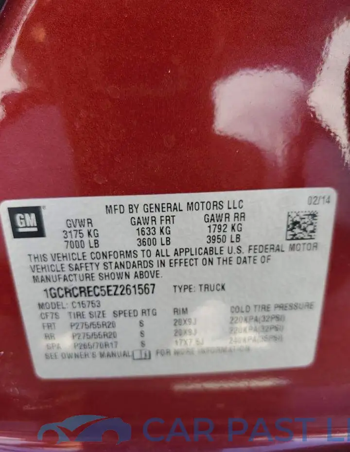 1GCRCREC5EZ261567# 13