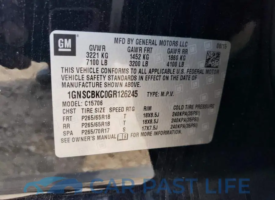1GNSCBKC0GR126245# 12
